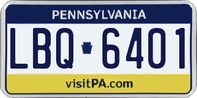 PA license plate LBQ6401