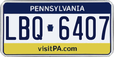 PA license plate LBQ6407