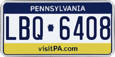 PA license plate LBQ6408