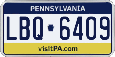 PA license plate LBQ6409
