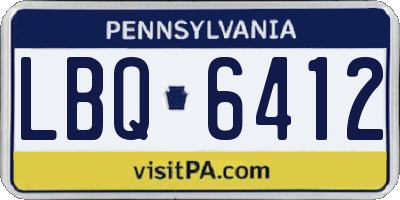 PA license plate LBQ6412