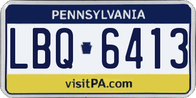 PA license plate LBQ6413