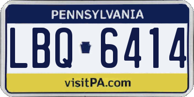 PA license plate LBQ6414
