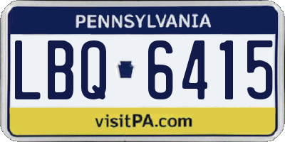 PA license plate LBQ6415