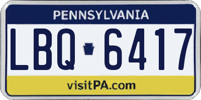 PA license plate LBQ6417