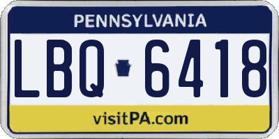 PA license plate LBQ6418