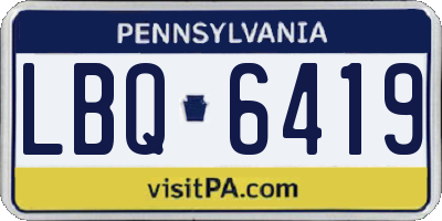 PA license plate LBQ6419