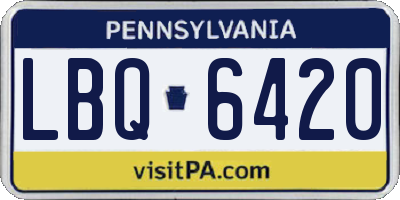 PA license plate LBQ6420