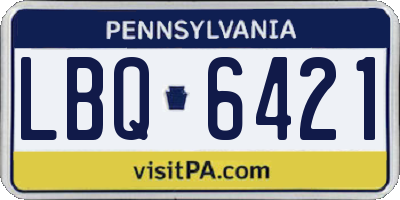 PA license plate LBQ6421