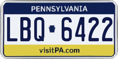 PA license plate LBQ6422