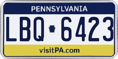 PA license plate LBQ6423
