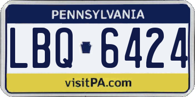 PA license plate LBQ6424