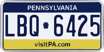 PA license plate LBQ6425