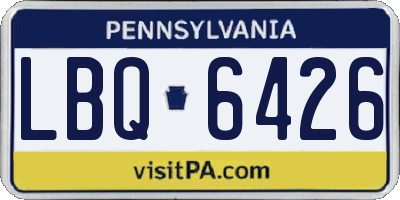 PA license plate LBQ6426