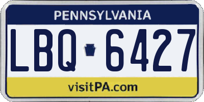 PA license plate LBQ6427