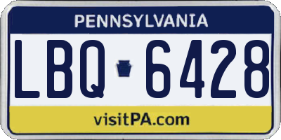 PA license plate LBQ6428