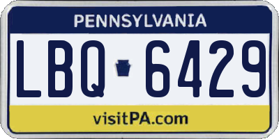 PA license plate LBQ6429