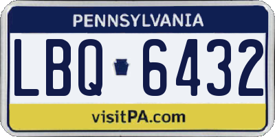 PA license plate LBQ6432