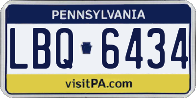 PA license plate LBQ6434