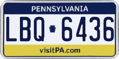 PA license plate LBQ6436