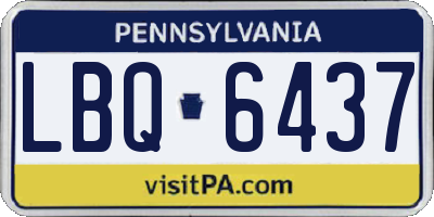 PA license plate LBQ6437
