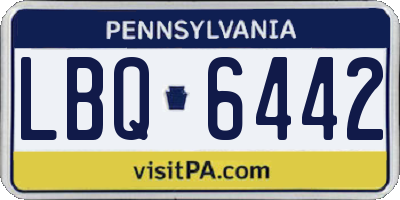 PA license plate LBQ6442
