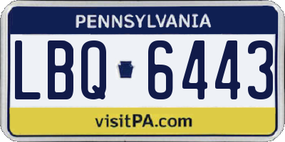 PA license plate LBQ6443