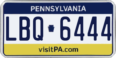 PA license plate LBQ6444
