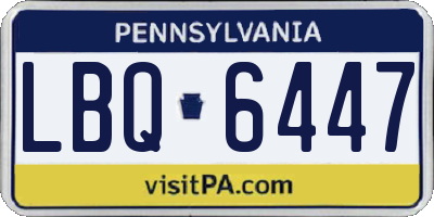 PA license plate LBQ6447