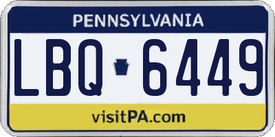 PA license plate LBQ6449