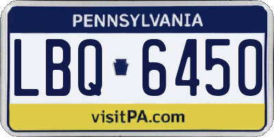 PA license plate LBQ6450