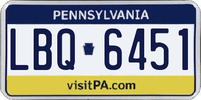 PA license plate LBQ6451