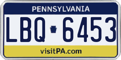 PA license plate LBQ6453