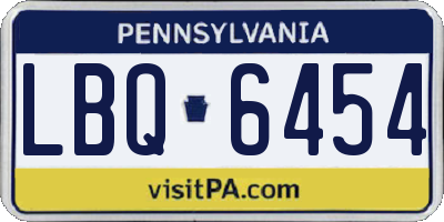 PA license plate LBQ6454