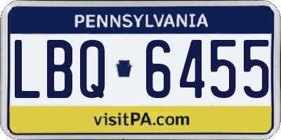 PA license plate LBQ6455