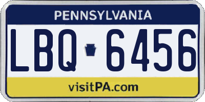 PA license plate LBQ6456
