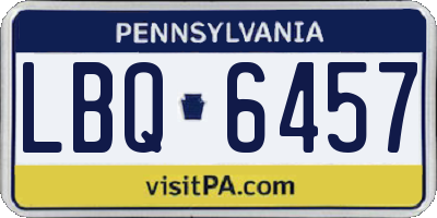 PA license plate LBQ6457