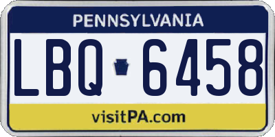 PA license plate LBQ6458