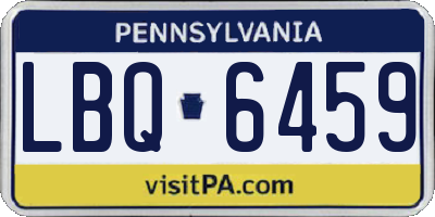 PA license plate LBQ6459