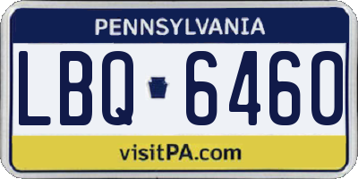 PA license plate LBQ6460