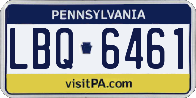 PA license plate LBQ6461