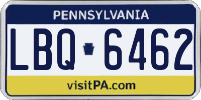 PA license plate LBQ6462