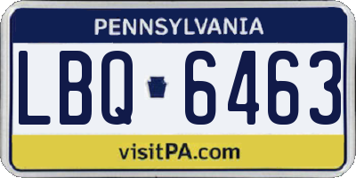 PA license plate LBQ6463