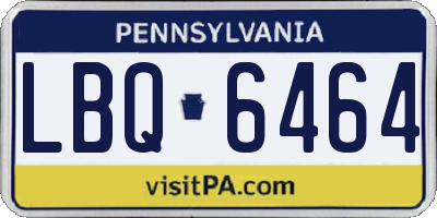 PA license plate LBQ6464