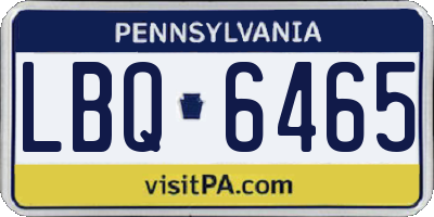 PA license plate LBQ6465