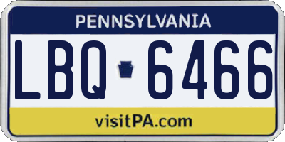 PA license plate LBQ6466