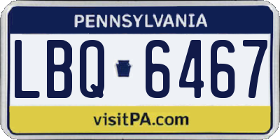 PA license plate LBQ6467