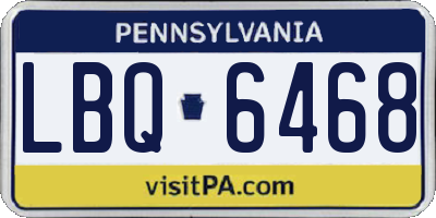 PA license plate LBQ6468