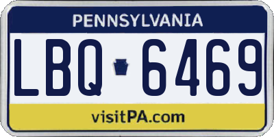PA license plate LBQ6469