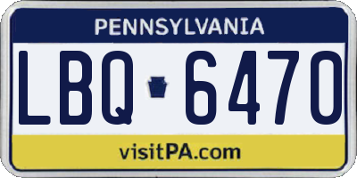 PA license plate LBQ6470